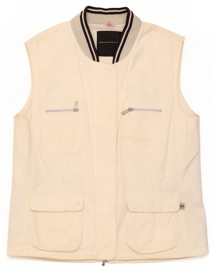 Sergio Tacchini Damen Utility-Jacke UK 48 Medium Off White Polyamid
