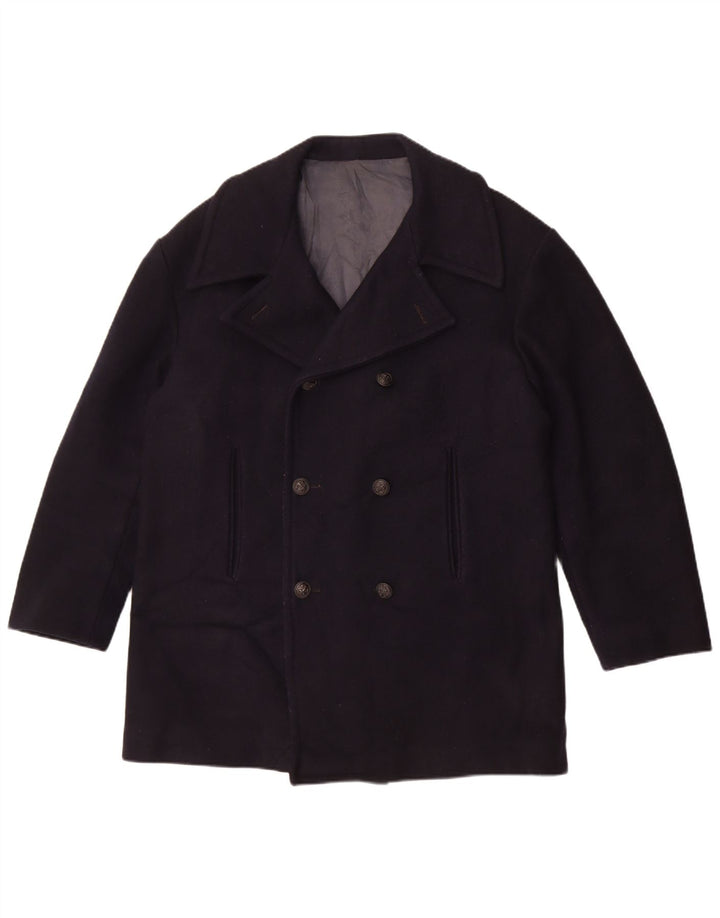 Vintage Herren Pea Coat IT 52 XL Marineblau