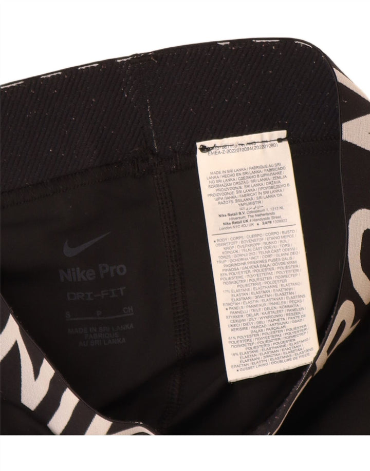 Nike Womens Graphic Leggings UK 10 Small Schwarz Polyester