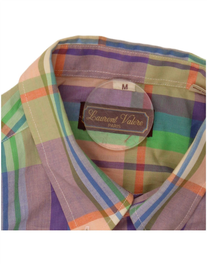 Kariertes Vintage-Hemd für Herren, mittelgroß, mehrfarbig, kariert, Polyester