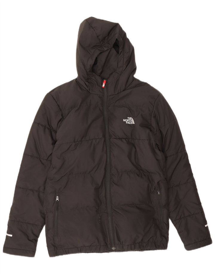 The North Face wattierte Jungenjacke mit Kapuze, 15–16 Jahre, 2XL, schwarzes Polyester