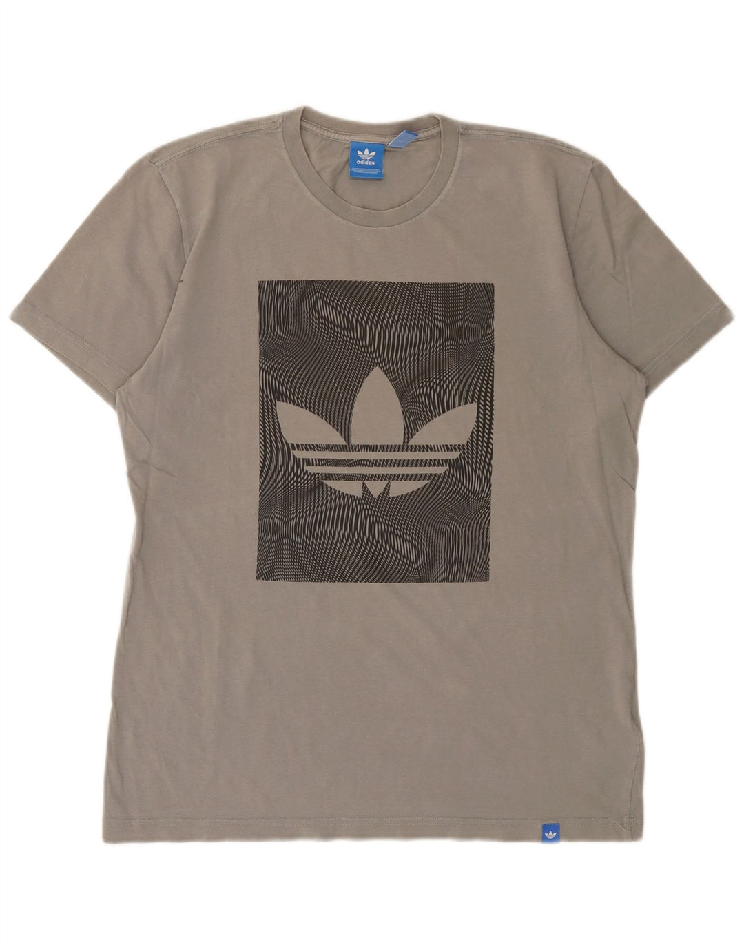 ADIDAS Herren Grafik-T-Shirt-Oberteil aus mittelgrauer Baumwolle