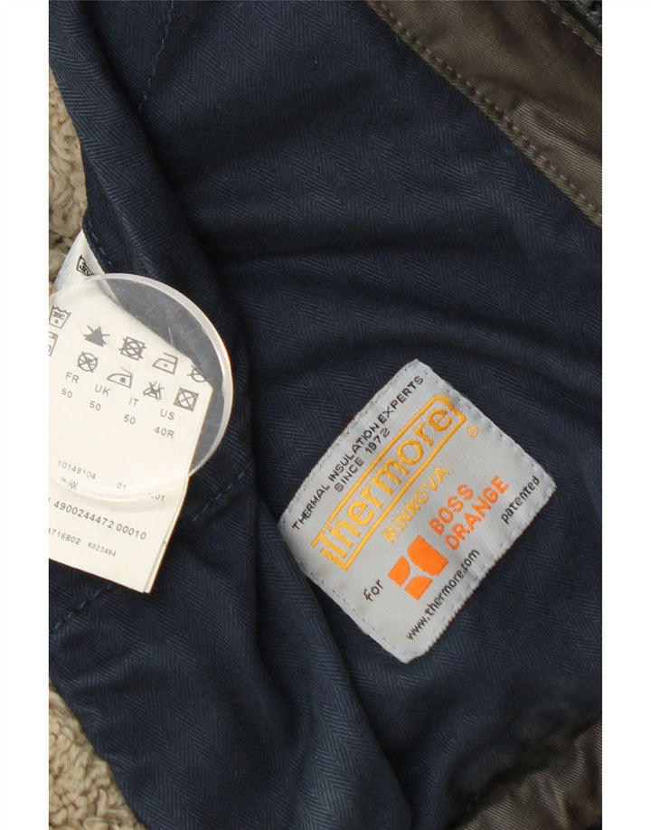 HUGO BOSS Herren Militärjacke IT 50 Große braune Baumwolle