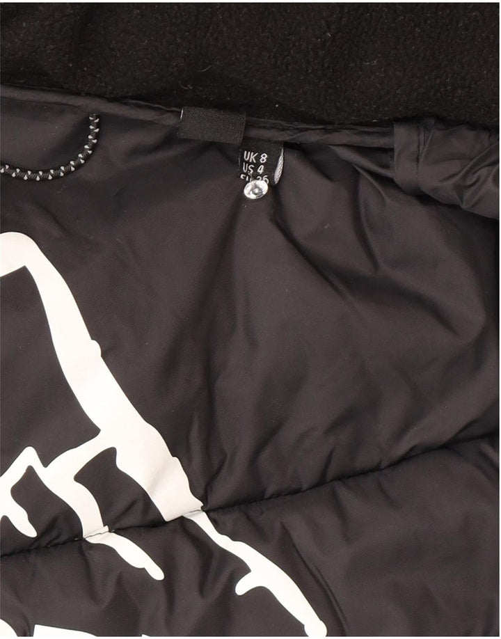 Superdry Wattierte Jacke mit Kapuze für Damen, UK 8, Small, grünes Nylon