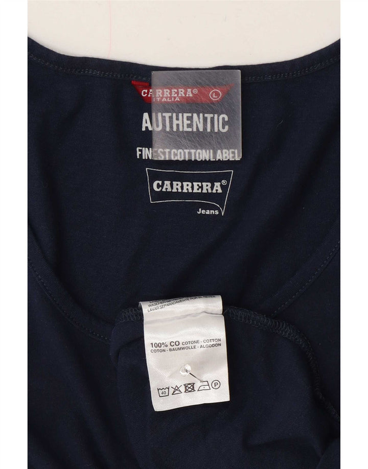 Carrera Herren-Weste-Top, groß, marineblaue Baumwolle