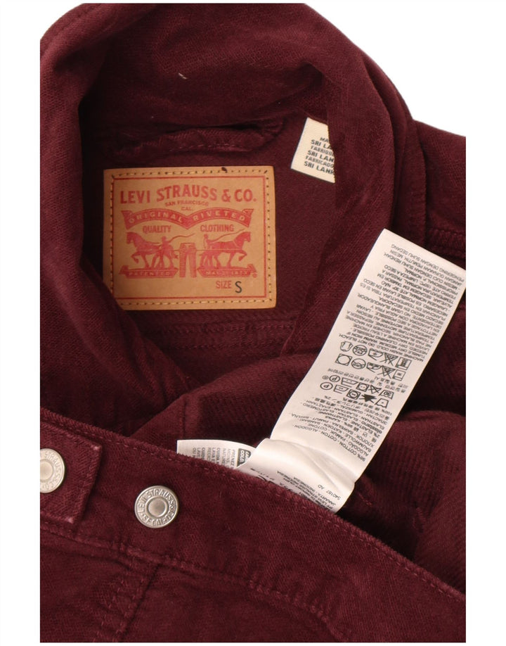 Levi's Damen Cord-Utility-Jacke UK 10 Small Burgund Baumwolle