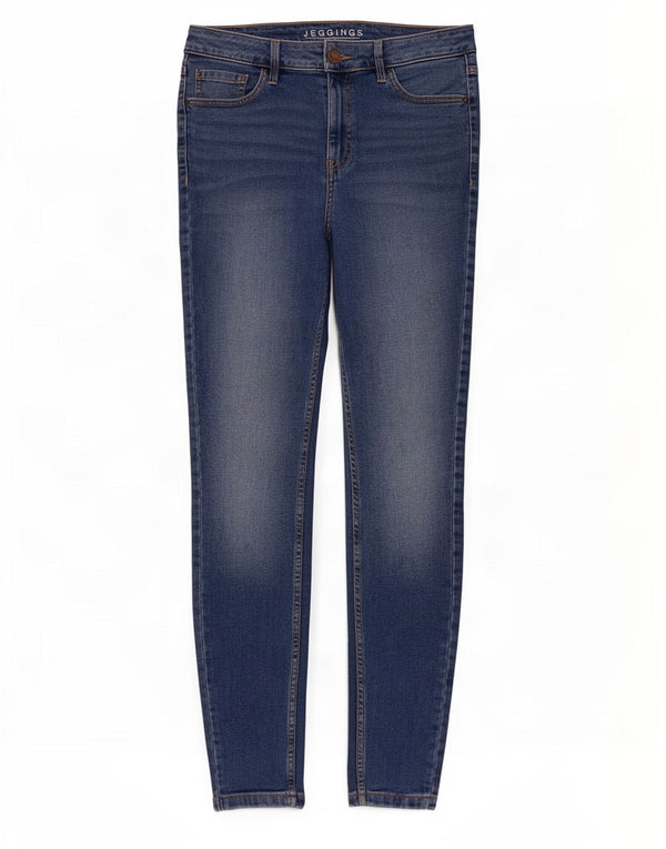 Marks & Spencer Damen Jegging-Jeans UK 12 Medium W30 L30 Blaue Baumwolle