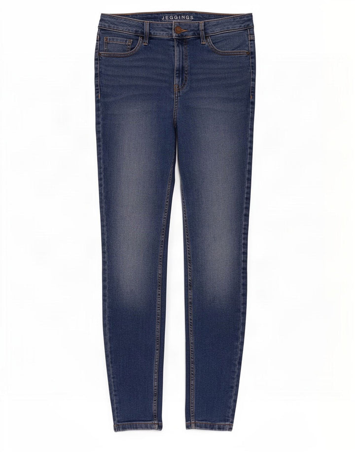 Marks & Spencer Damen Jegging-Jeans UK 12 Medium W30 L30 Blaue Baumwolle