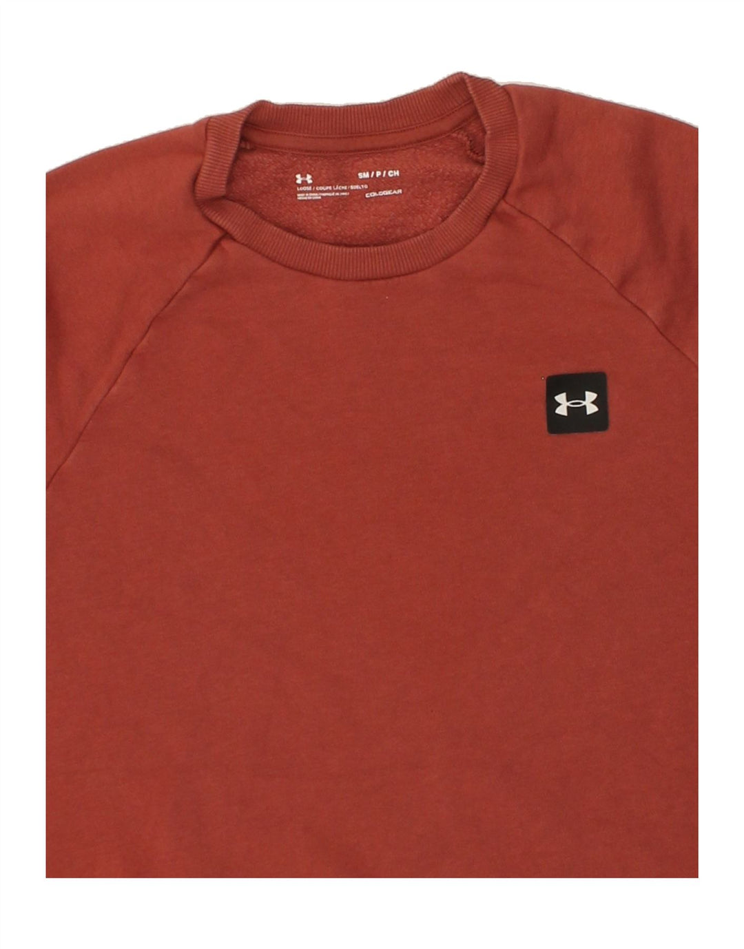 UNDER ARMOUR Mens Heat Gear Sweatshirt Jumper Small Red Cotton Vintage Under Armour and Second-Hand Under Armour from Messina Hembry 