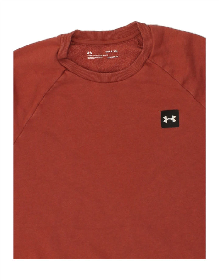 UNDER ARMOUR Mens Heat Gear Sweatshirt Jumper Small Red Cotton Vintage Under Armour and Second-Hand Under Armour from Messina Hembry 