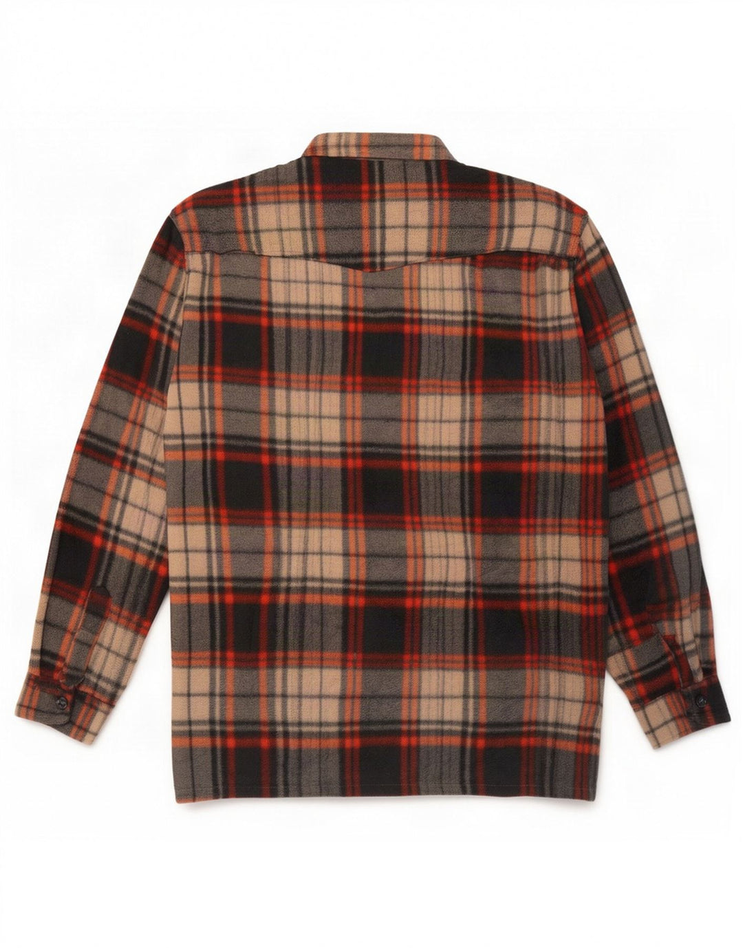 Vintage Herren Fleeceshirt Mittelbraun kariertes Polyester
