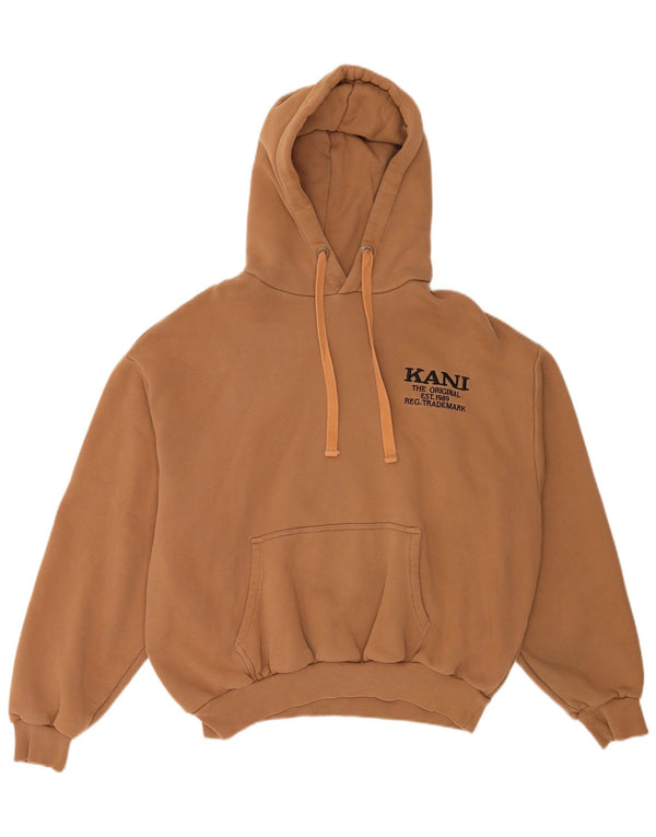 Karl Kani Womens Graphic Oversized Hoodie Pullover UK 14 Mittelbraune Baumwolle
