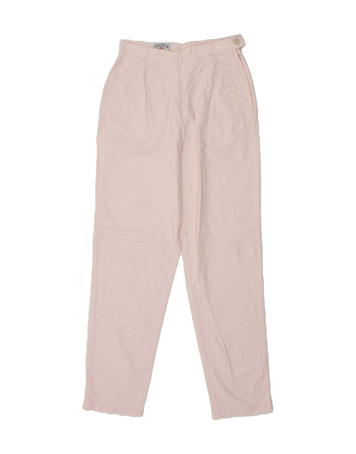 VINTAGE Womens Slim Chino Trousers W26 L31 Pink Vintage Vintage and Second-Hand Vintage from Messina Hembry 