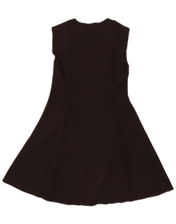 Zara Damen ärmelloses A-Linien-Kleid UK 14 Large Schwarz Viskose