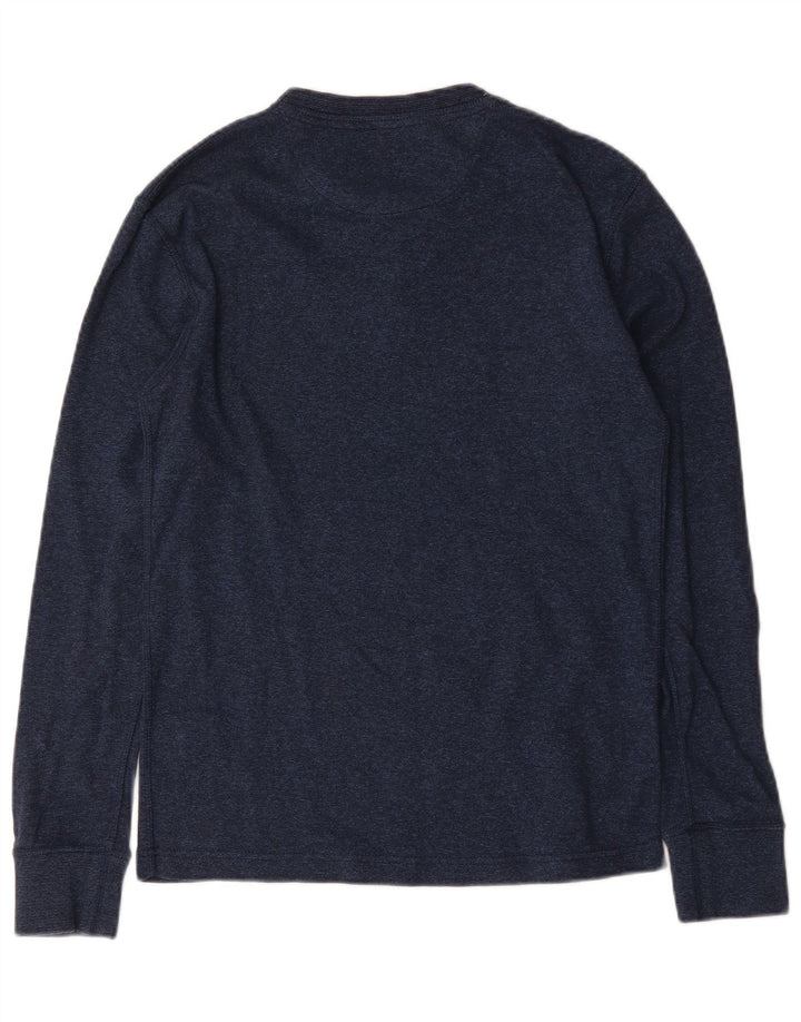 Superdry Herren-Langarmoberteil aus mittelblauer Baumwolle in Marineblau