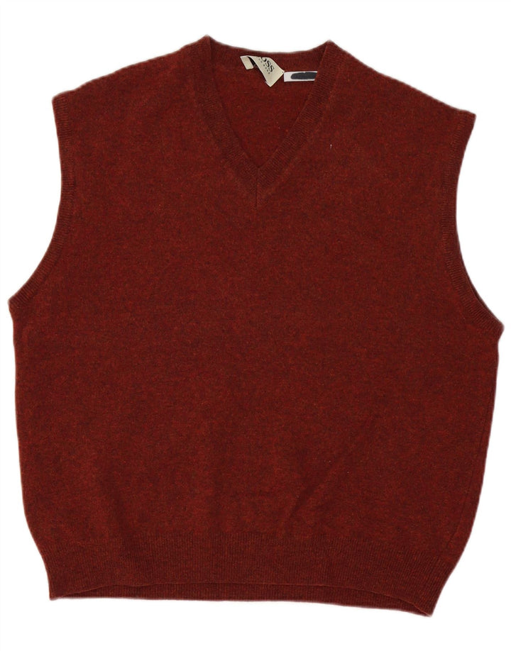 Hugo Boss Herren Weste Tank Top UK 42 Große braune Wolle