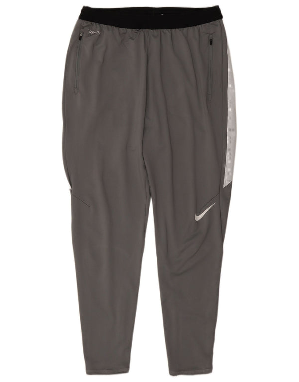 Nike Herren Dri Fit Trainingshose, großes graues Colourblock-Polyester