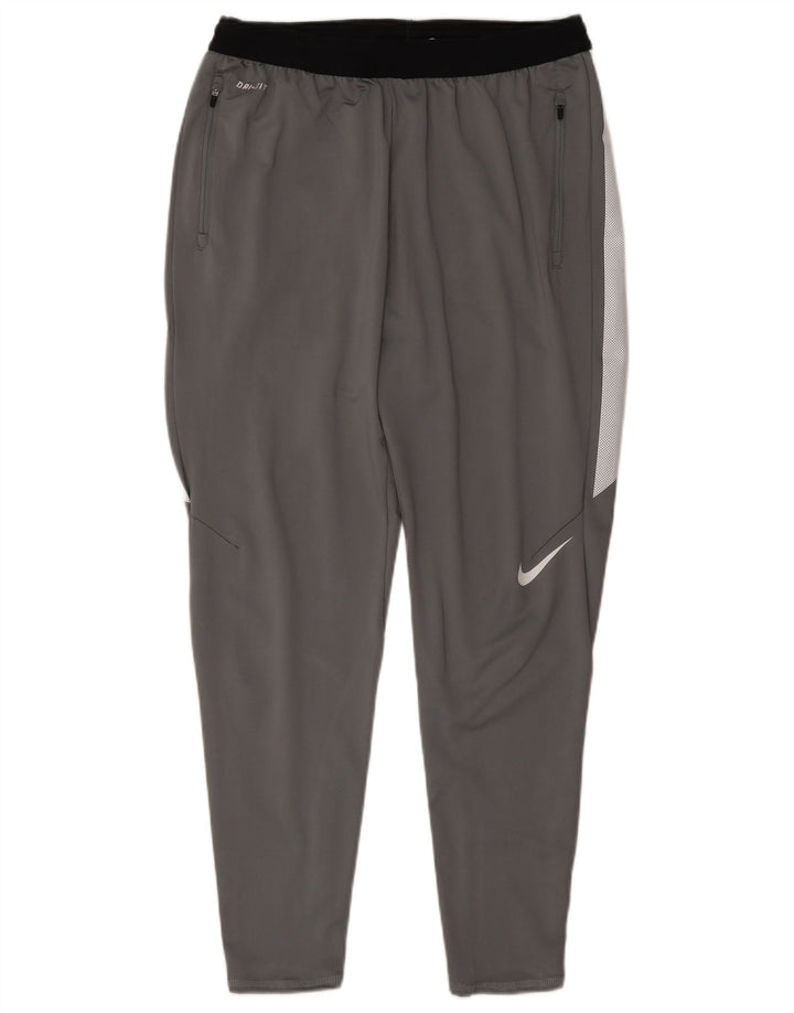 Nike Herren Dri Fit Trainingshose, großes graues Colourblock-Polyester