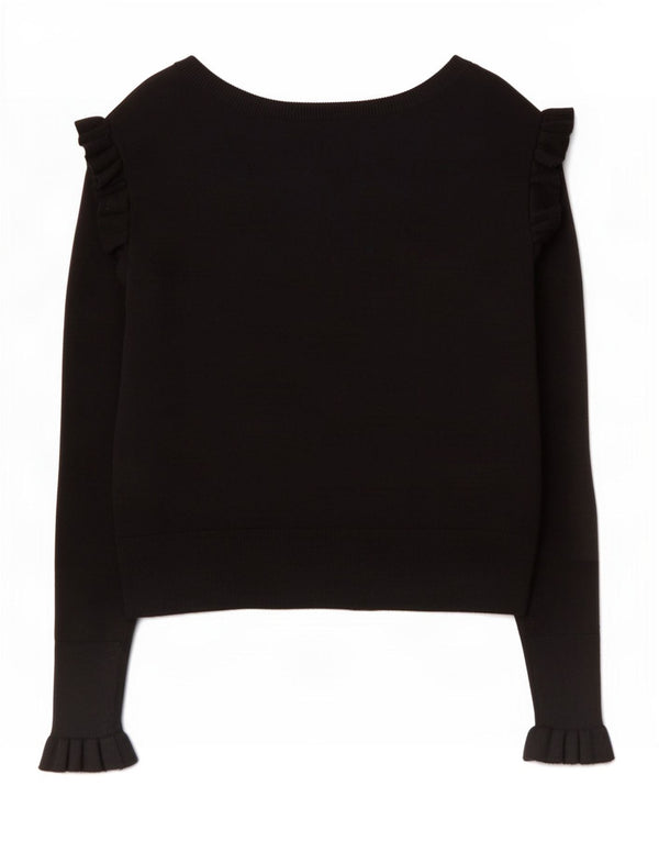 Zara Damen-Cardigan-Pullover UK 10 Kleine schwarze Viskose