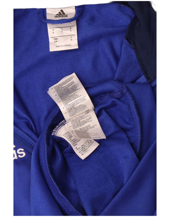 Adidas Herren-Trainingsanzug mit grafischem Oberteil, klein, blau, Farbblock-Polyester