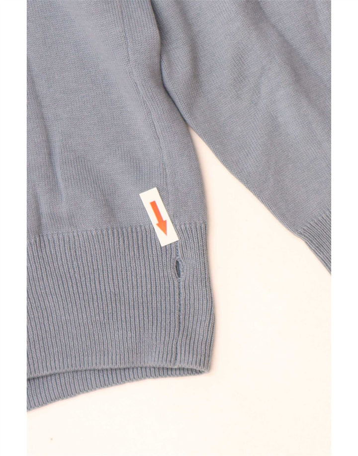 Marks & Spencer Herren-Pullover mit Rundhalsausschnitt, Größe L, aus blauer Baumwolle