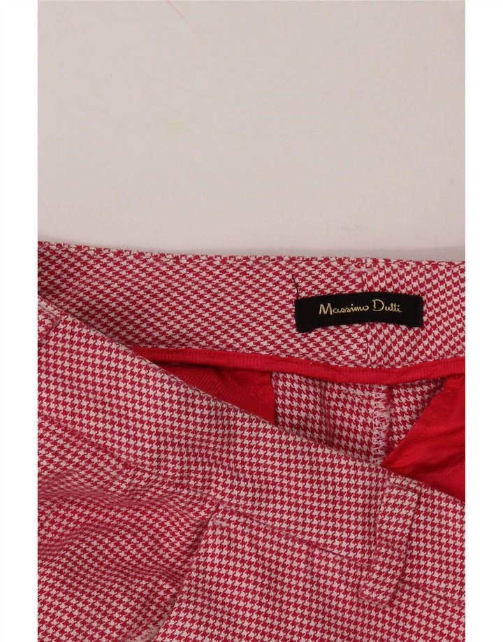 MASSIMO DUTTI Womens Capri Trousers EU 40 Medium W30 L21 Pink Houndstooth Vintage Massimo Dutti and Second-Hand Massimo Dutti from Messina Hembry 