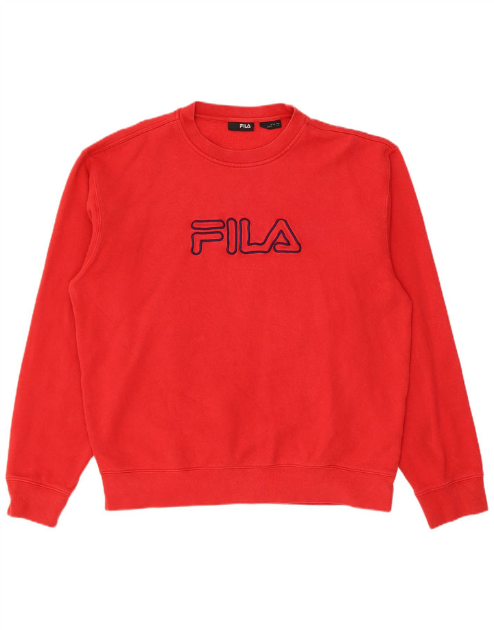 Fila Herren-Sweatshirt mit Grafik, groß, aus roter Baumwolle