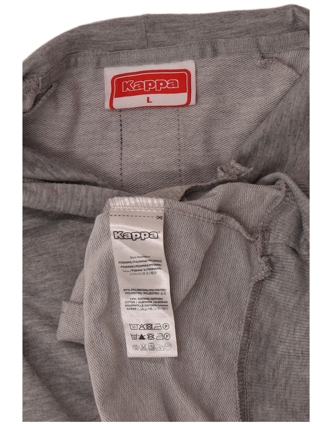 Kappa Herren-Kapuzenpullover mit Grafik, groß, grau geflecktes Polyester