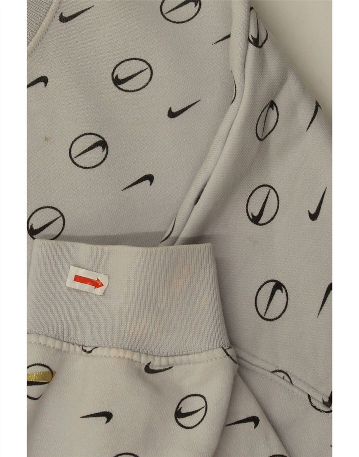 Nike Womens Oversized Crop Graphic Sweatshirt Pullover UK 10 Small Grau