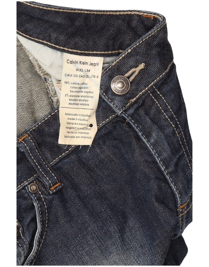 Calvin Klein Damen Bootcut Jeans W32 L34 Marineblaue Baumwolle