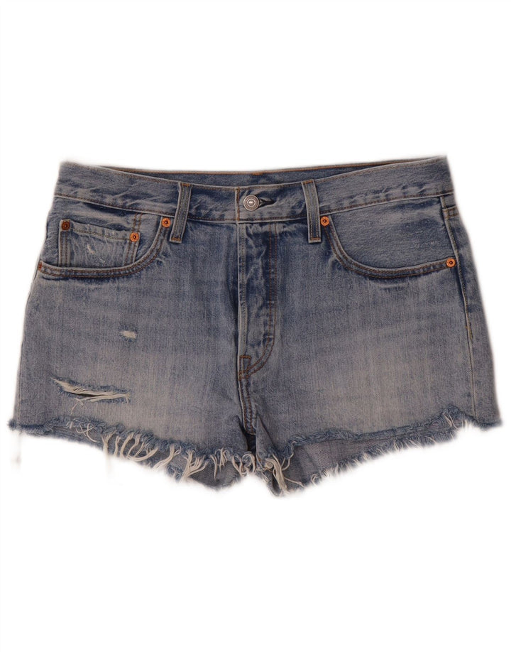 Levi's Damen 501 Distressed Denim Shorts W31 Mittelblaue Baumwolle