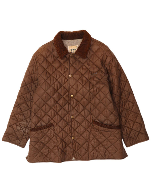 HENRY COTTONS Herren Steppjacke UK 46 3XL Braunes Nylon