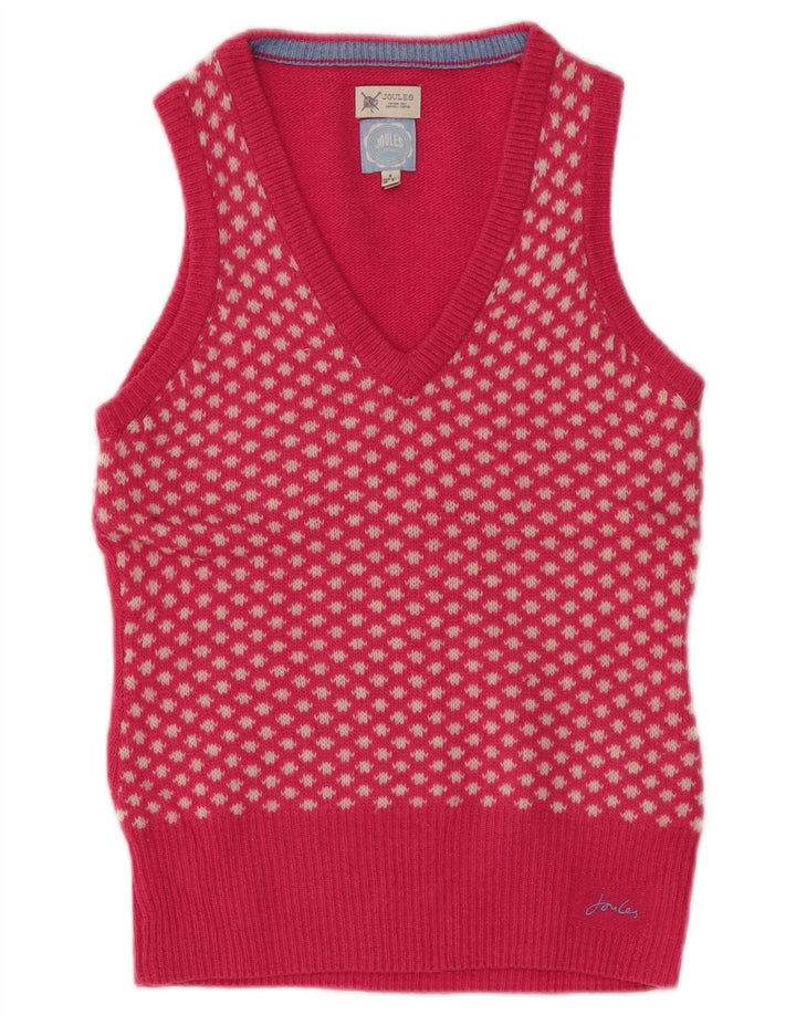 Joules Damen-Weste-Tanktop UK 8 Small Pink Floral Lammwolle