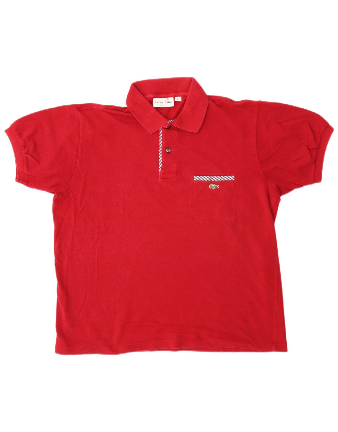 Lacoste Herren-Poloshirt mit klassischer Passform, Größe 5, große rote Baumwolle
