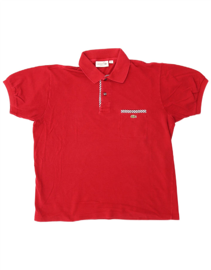 Lacoste Herren-Poloshirt mit klassischer Passform, Größe 5, große rote Baumwolle
