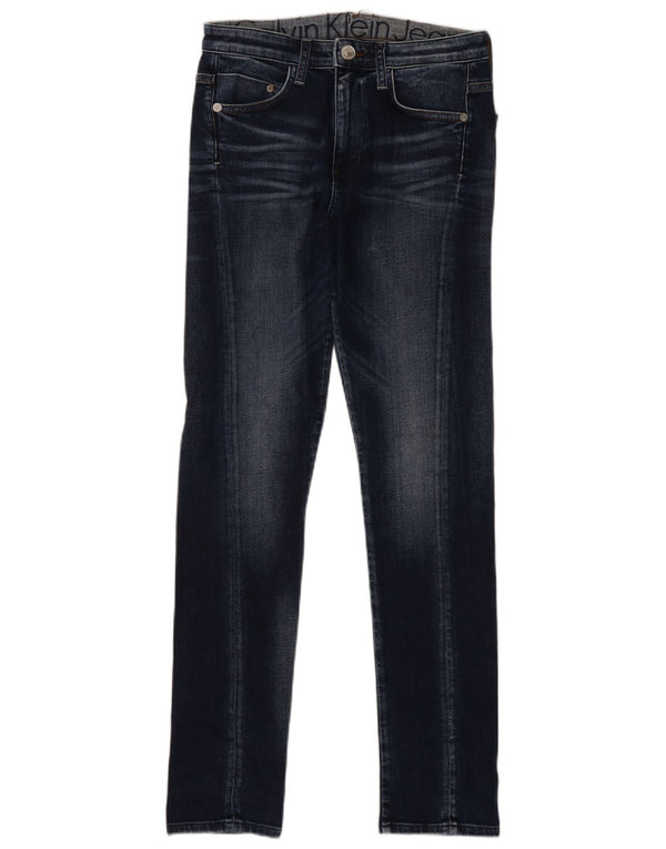 Calvin Klein Damen Slim Jeans W29 L30 Marineblau Baumwolle