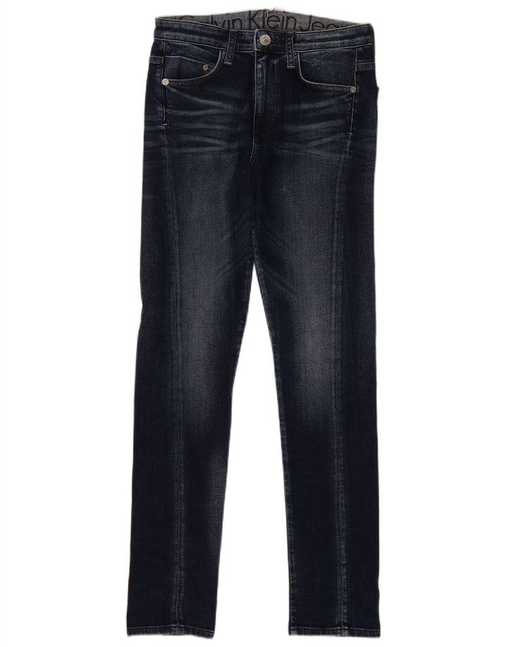 Calvin Klein Damen Slim Jeans W29 L30 Marineblau Baumwolle