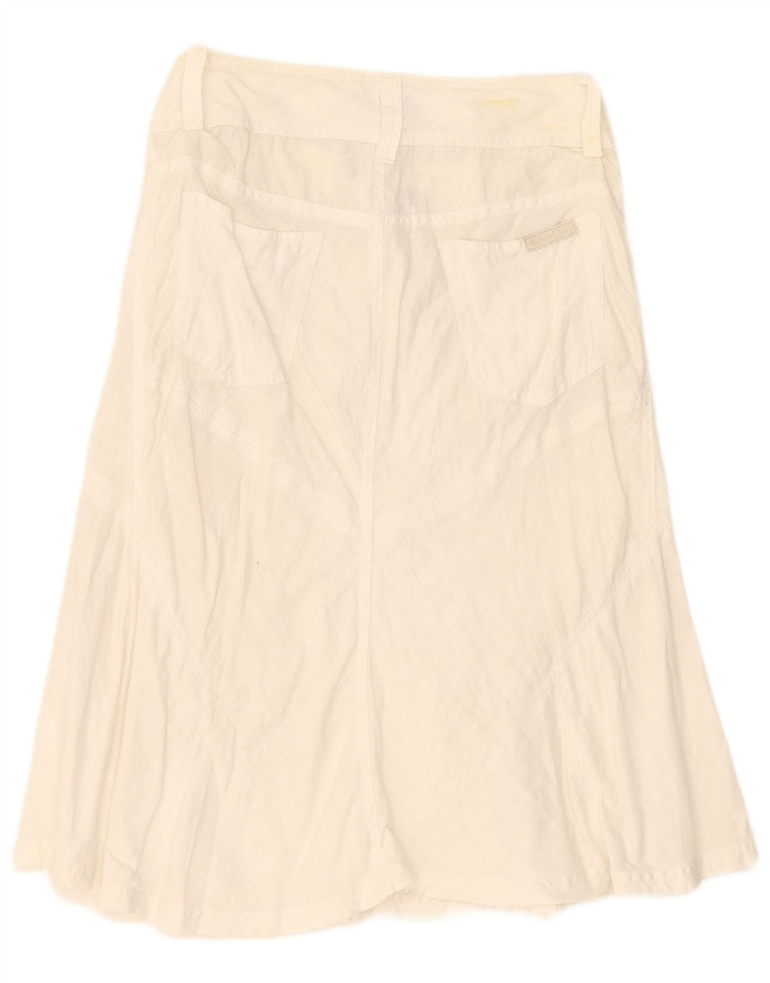 Marlboro Classics Damen A-Linienrock EU 42 Large W30 Weißes Leinen