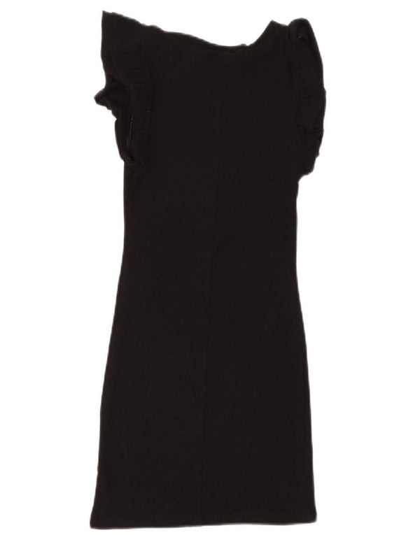 Zara Damen Etuikleid UK 10 Small Schwarz Baumwolle