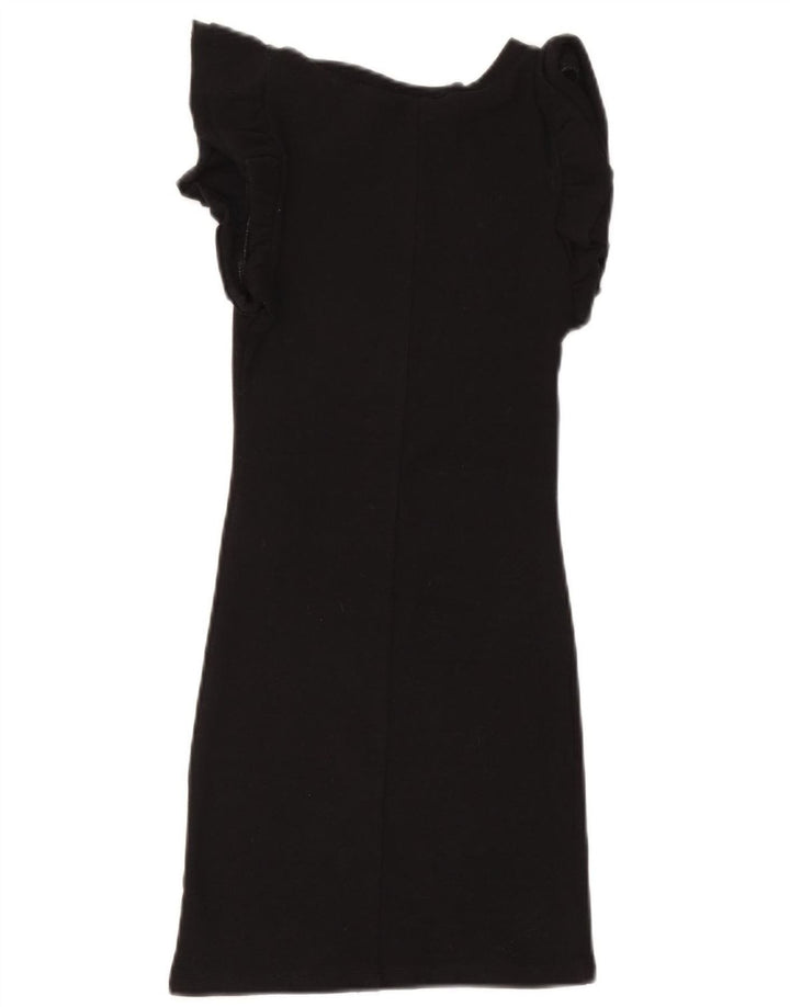 Zara Damen Etuikleid UK 10 Small Schwarz Baumwolle