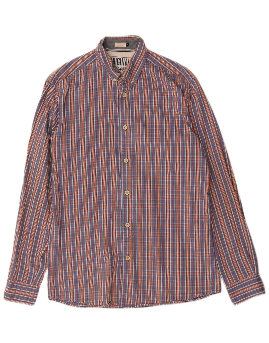 Jack & Jones Herrenhemd aus mittelblau karierter Baumwolle