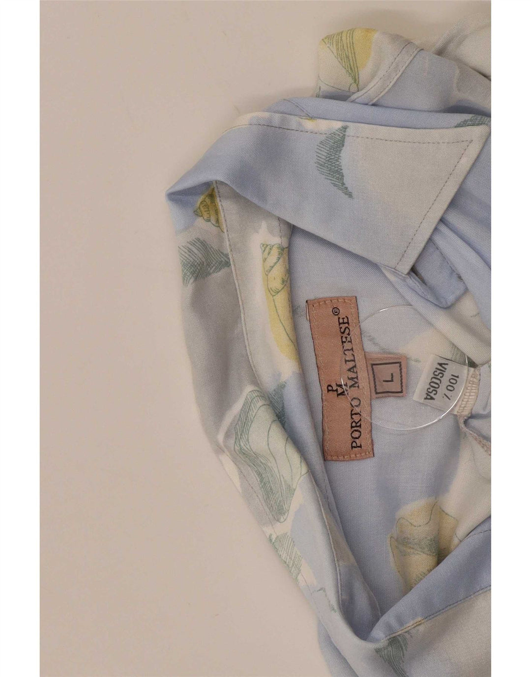 Vintage Herrenhemd Große blaue Viskose mit Blumenmuster