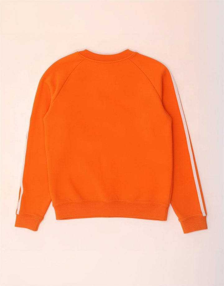 Adidas Damen Sweatshirt Pullover UK 14 Medium Orange Baumwolle