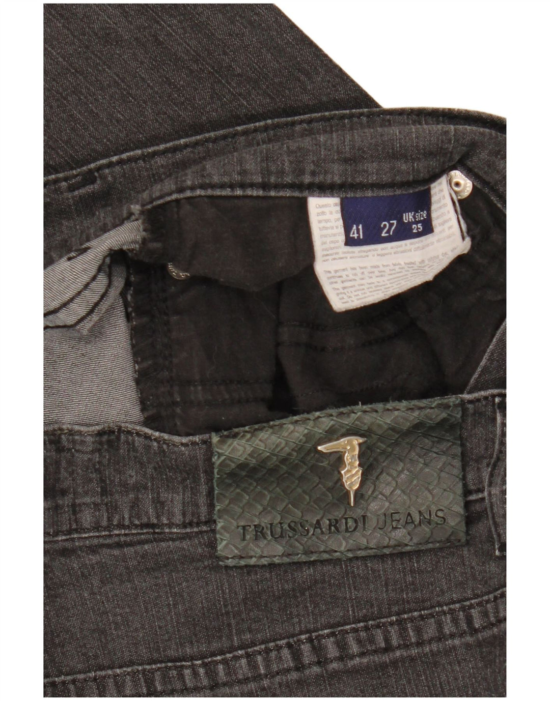TRUSSARDI Damen Straight Jeans W25 L29 Schwarze Baumwolle