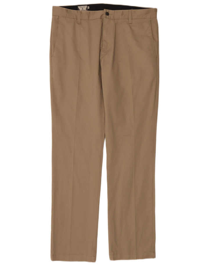 Volcom Herren Slim Chinohose W36 L34 Beige Baumwolle