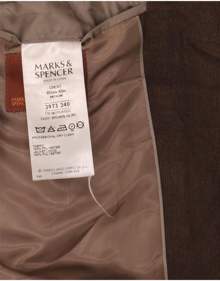 Marks & Spencer Herren-Blazer aus Cord mit 3 Knöpfen, Gr. 42, Braun