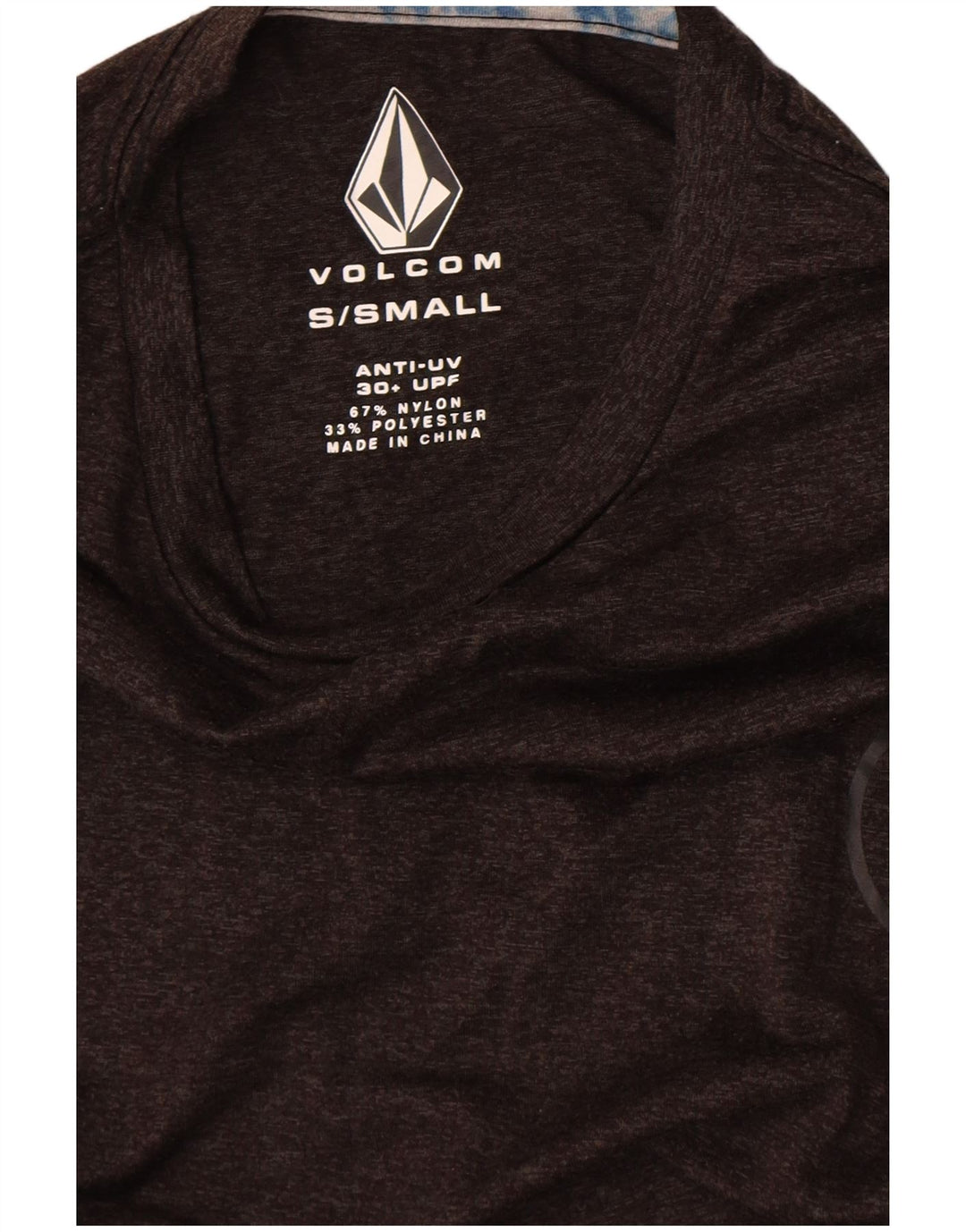 Volcom Herren T-Shirt Top Small Grau geflecktes Nylon