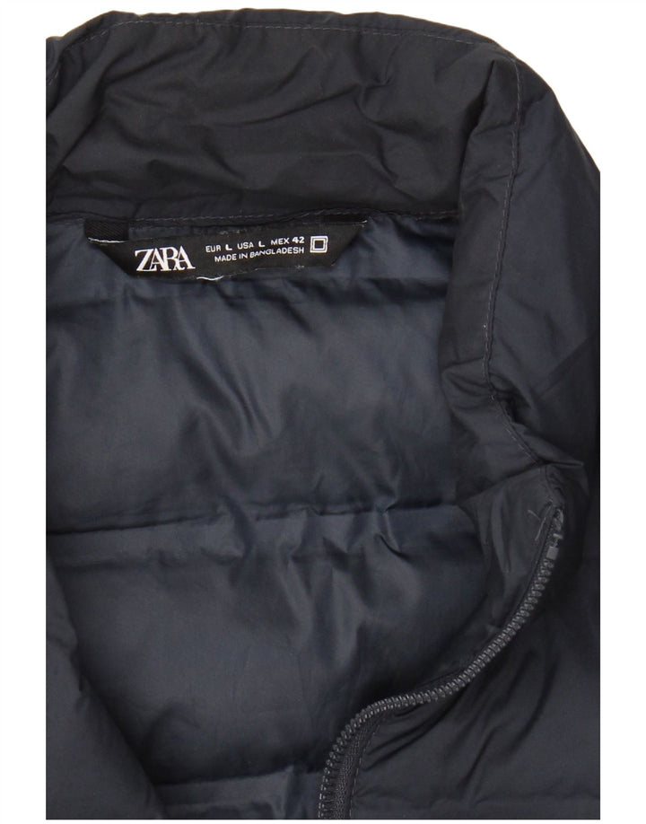 ZARA Mens Padded Jacket UK 40 Large Navy Blue