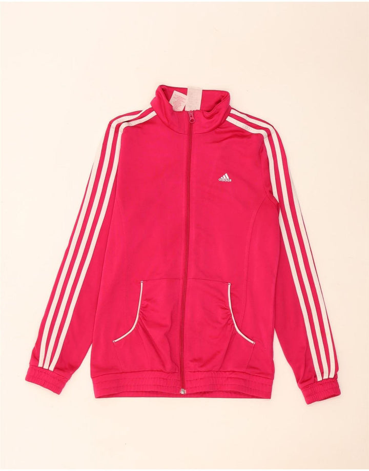 Adidas Mädchen-Trainingsanzug-Top-Jacke, 14–15 Jahre, rosa, Polyester