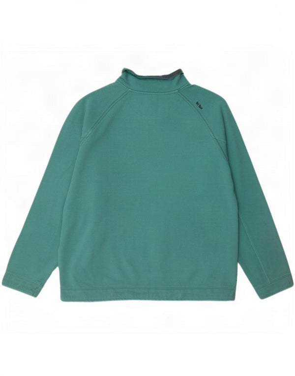 Fat Face Herren-Sweatshirt mit Reißverschluss am Hals, XL, türkisfarbene Baumwolle
